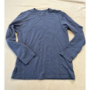 Mack Waldon Pima Blue Long Sleeve Crew Neck T-Shirt Large